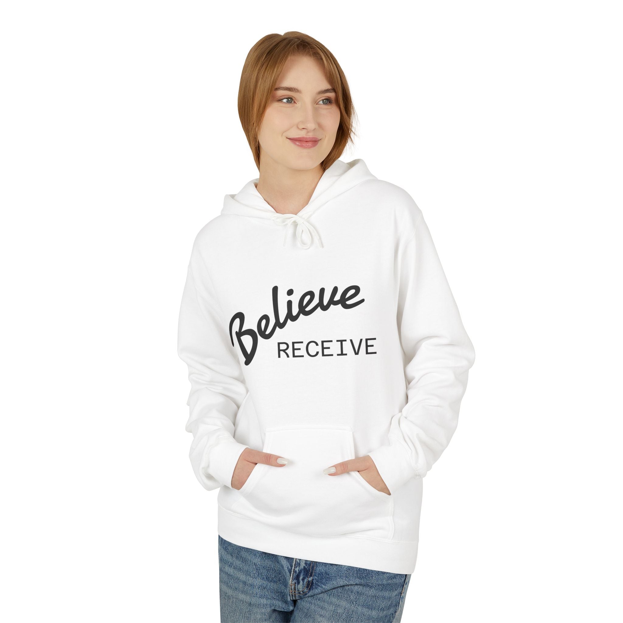 Believe Receive Hoodie — Inspirational Faith Graphic Hoodie