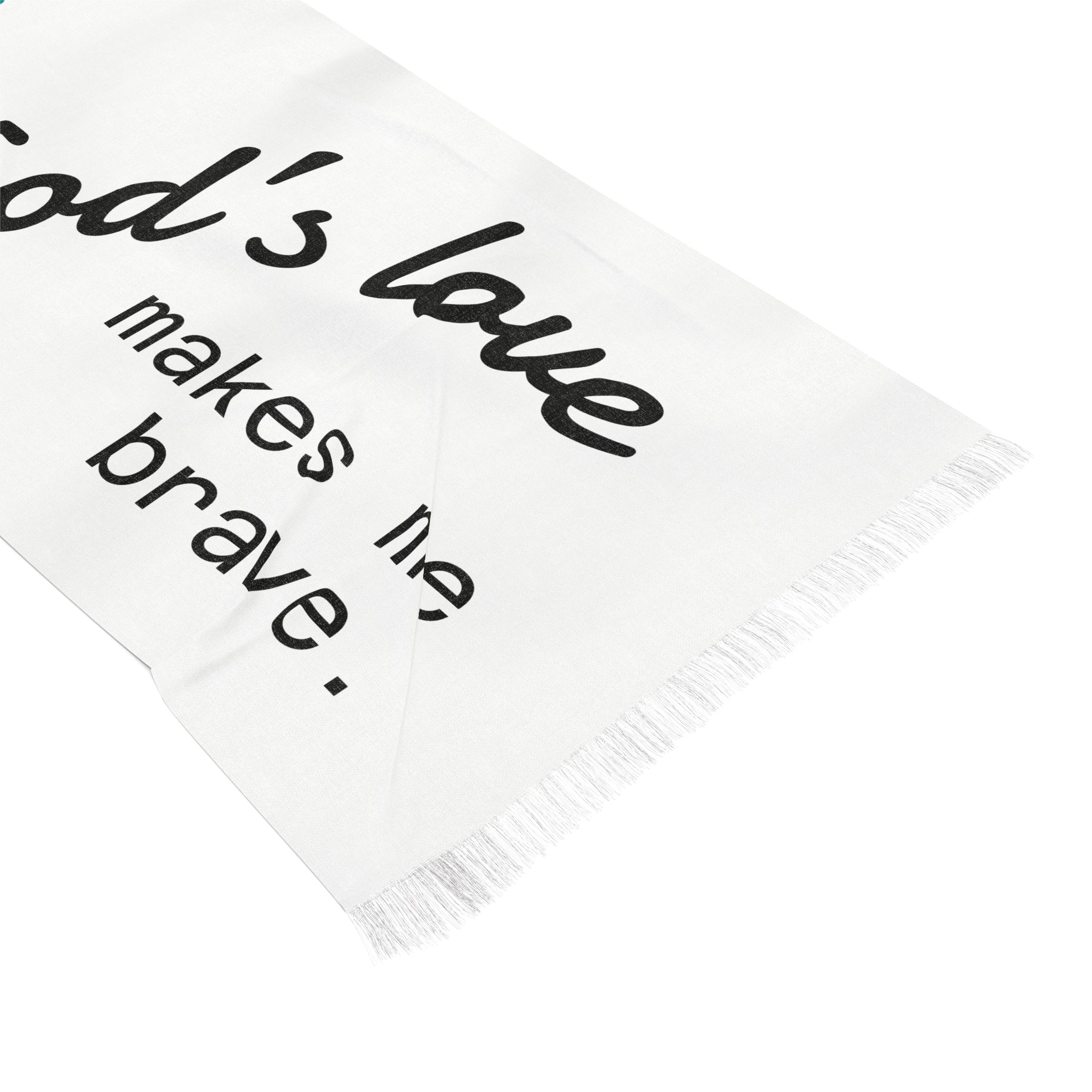 Inspirational Faith Scarf - "God's Love Makes Me Brave" Lightweight Prayer Wrap