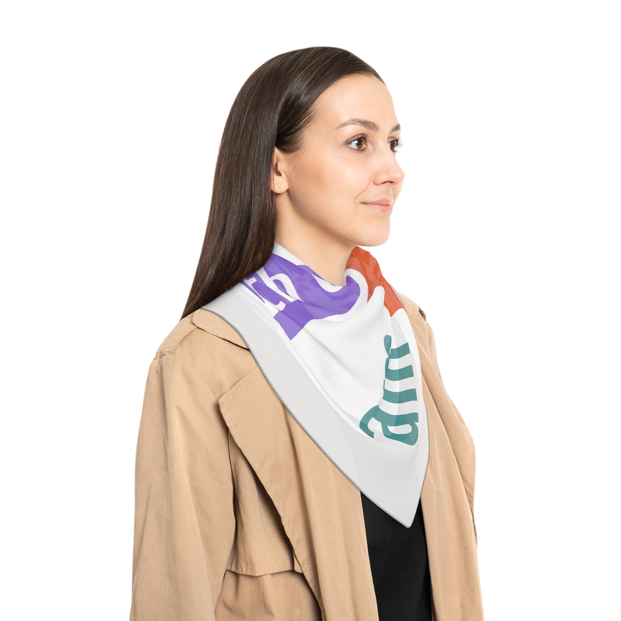 With God I Am Enough Poly Scarf — Inspirational Christian Faith Scarf