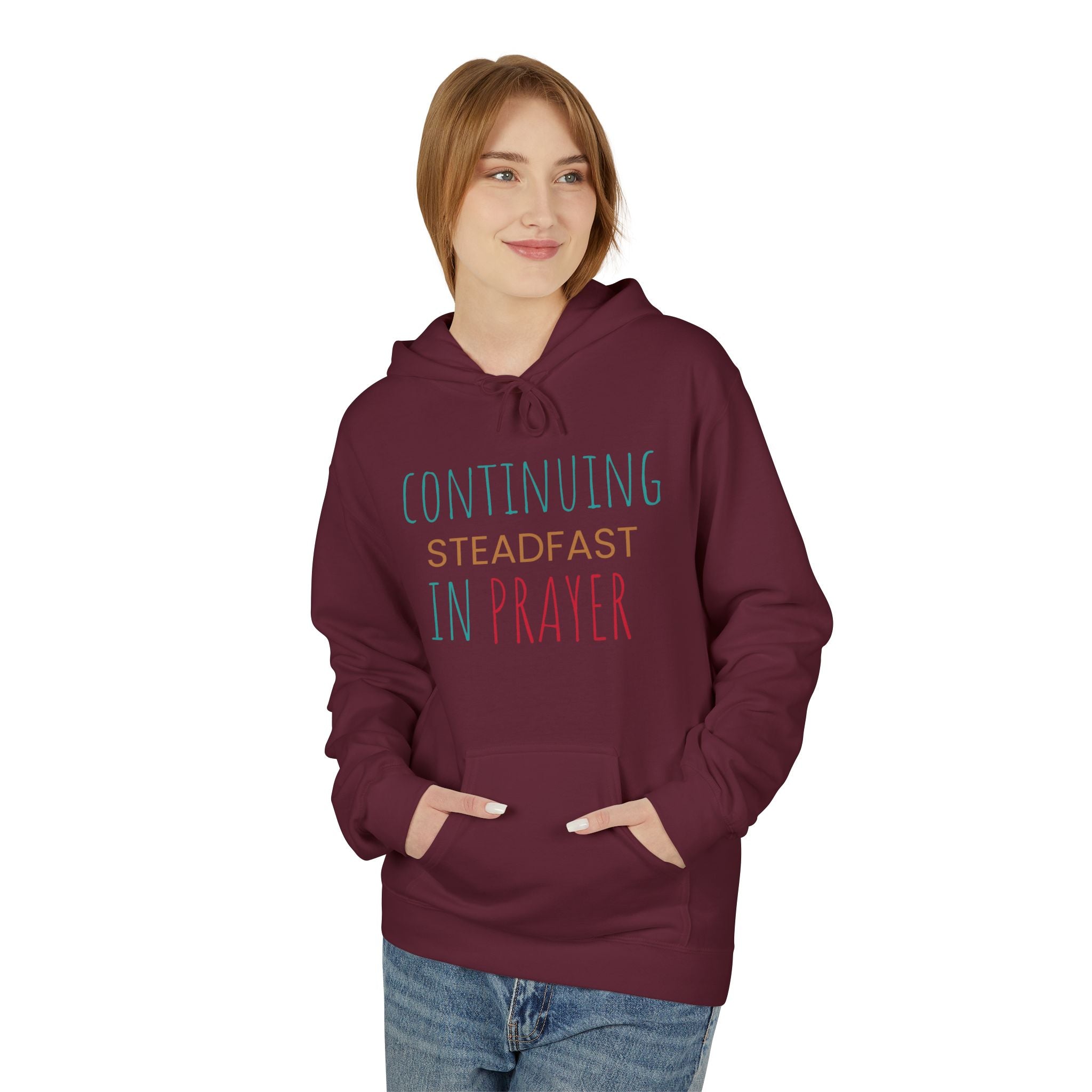 Prayer Hoodie — "Continuing Steadfast in Prayer" Christian Faith Pullover