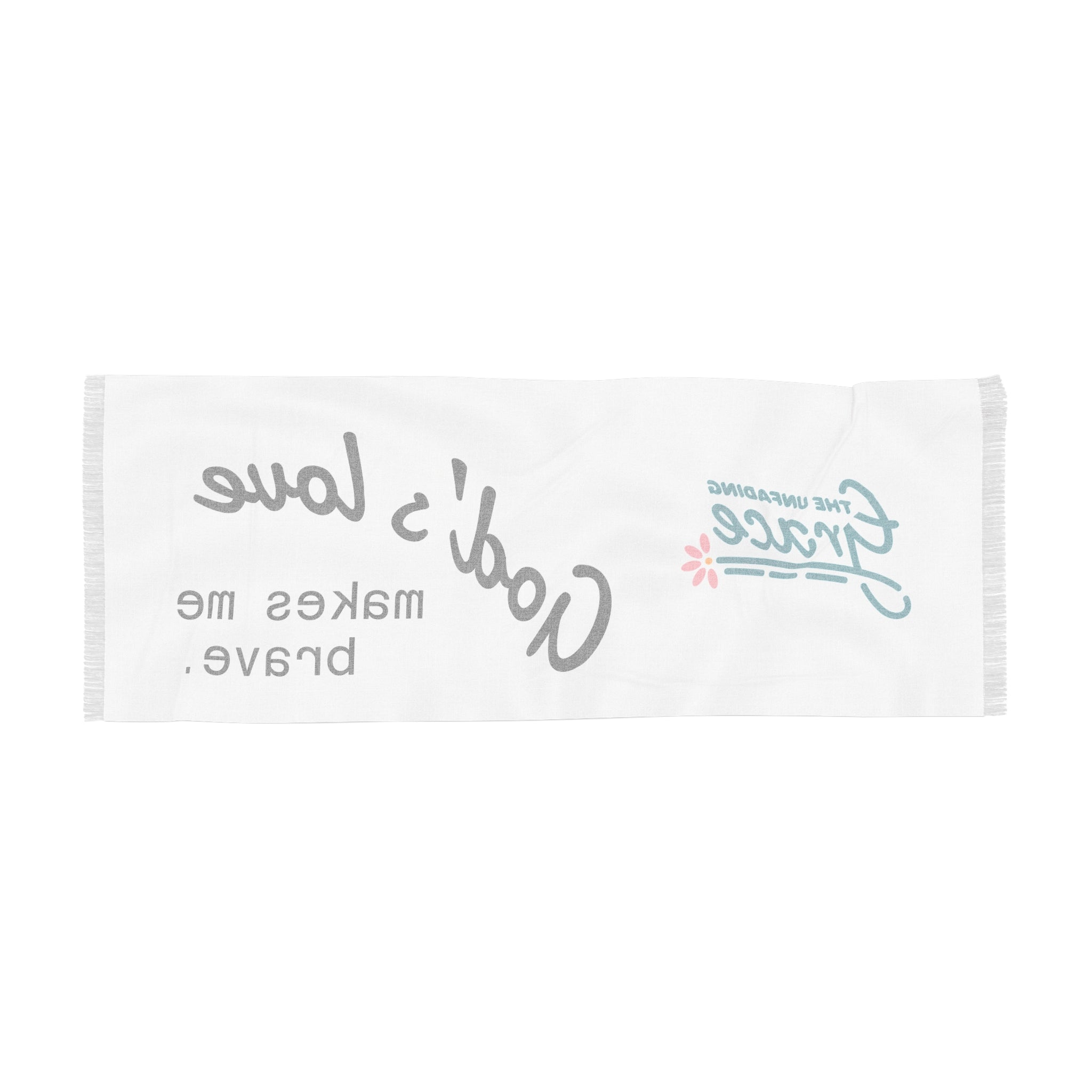 Inspirational Faith Scarf - "God's Love Makes Me Brave" Lightweight Prayer Wrap