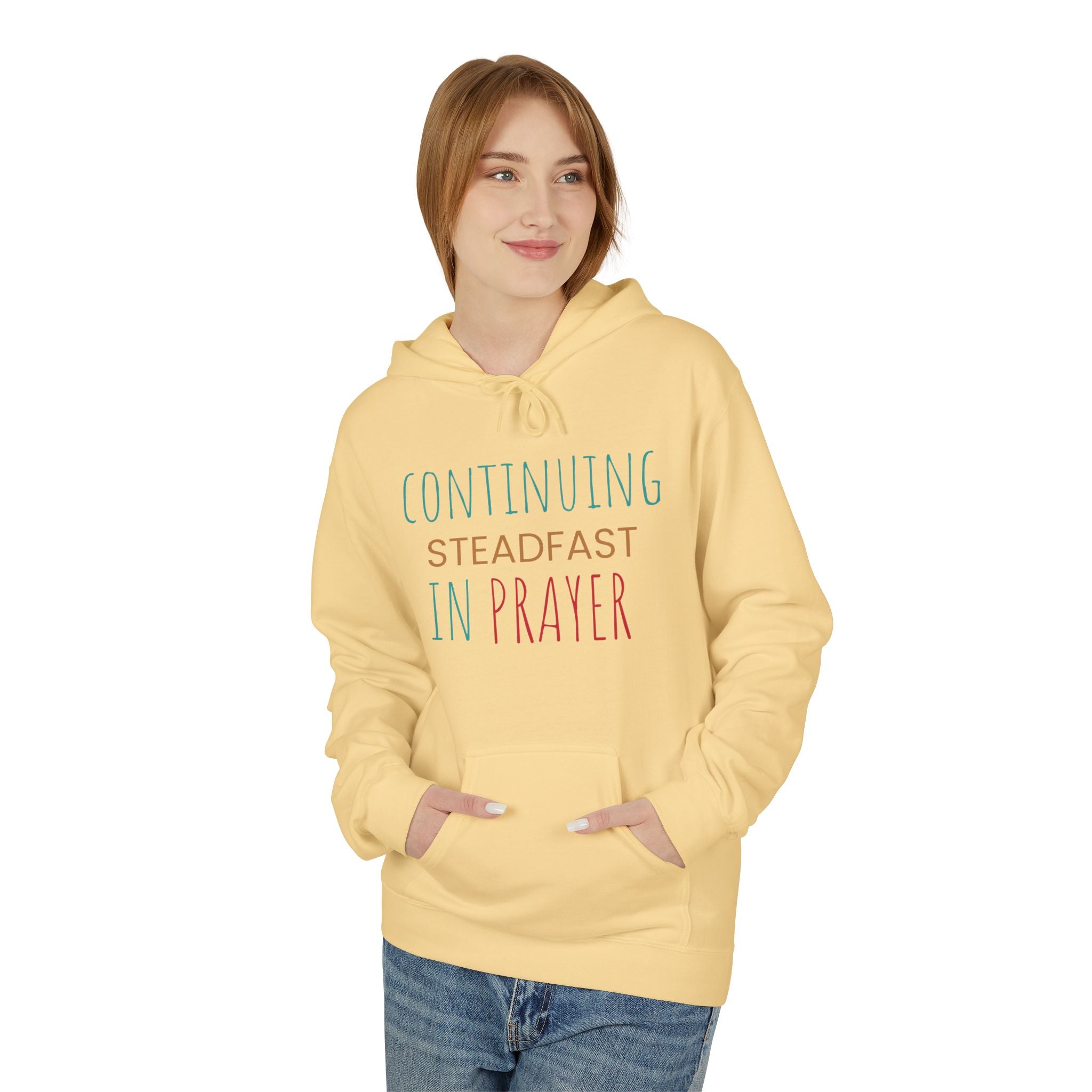 Prayer Hoodie — "Continuing Steadfast in Prayer" Christian Faith Pullover
