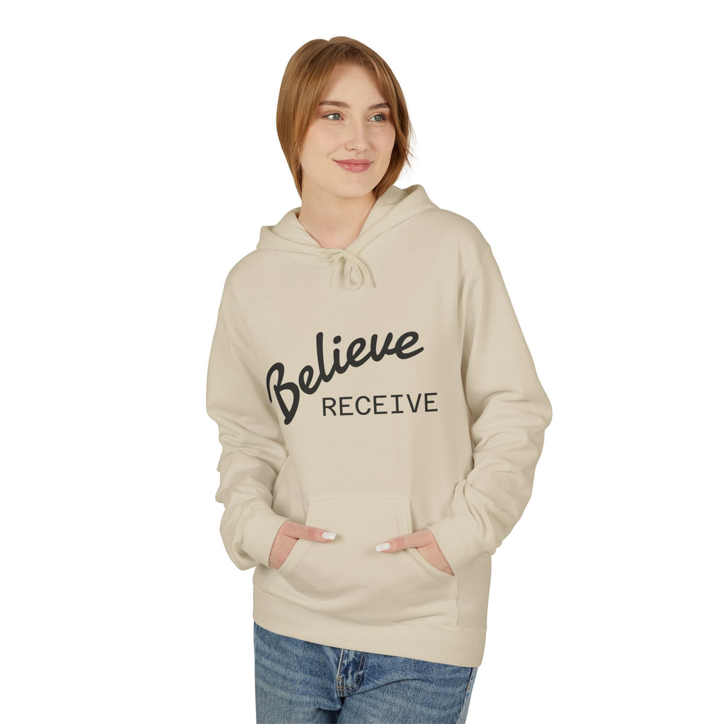 Believe Receive Hoodie — Inspirational Faith Graphic Hoodie